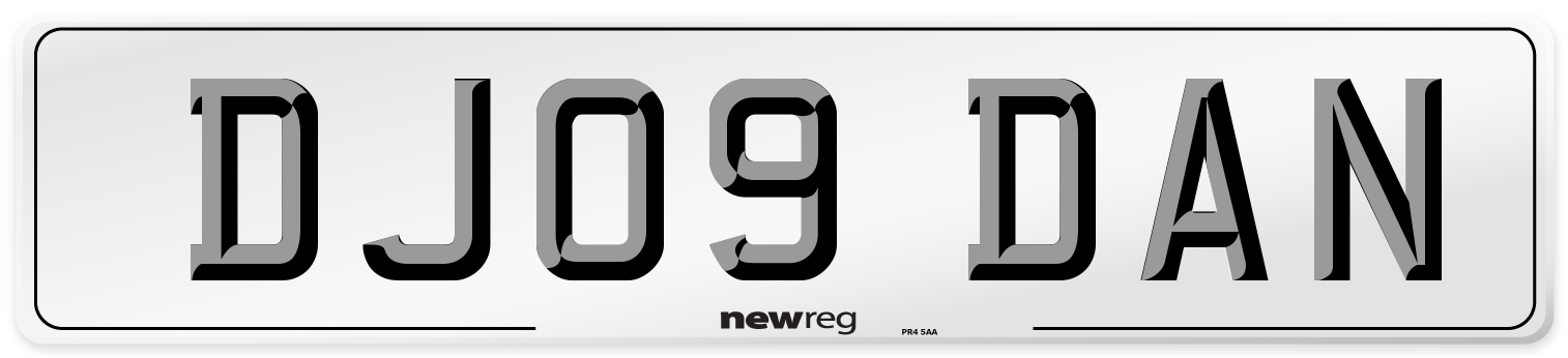 DJ09 DAN Number Plate from New Reg
